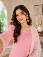 Pink Cotton Satin Sharara Suit Set