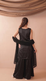 Black French Crepe Kurta Set