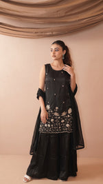 Black French Crepe Kurta Set