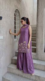 Lavender French Crepe Kurta Set