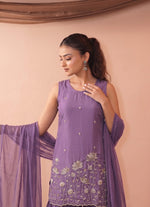 Lavender French Crepe Kurta Set