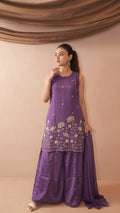 Lavender French Crepe Kurta Set