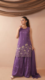 Lavender French Crepe Kurta Set