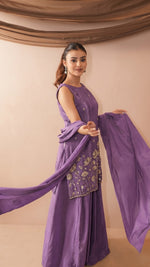 Lavender French Crepe Kurta Set