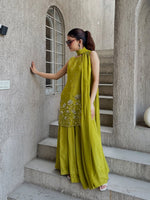 Mustard French Crepe Kurta Set