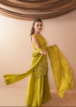 Mustard French Crepe Kurta Set