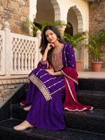 Royal Purple Vichitra Silk Kurta Set