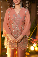 Peach Bloom Crunchy Kurta Pant Set