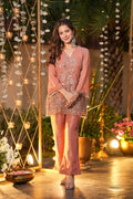 Peach Bloom Crunchy Kurta Pant Set