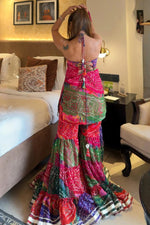 Multicolor Georgette Ruffle Sharara Set