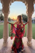 Multicolor Georgette Ruffle Sharara Set