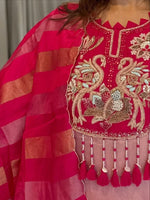 Rose Petal Chanderi Handwork Suit Set