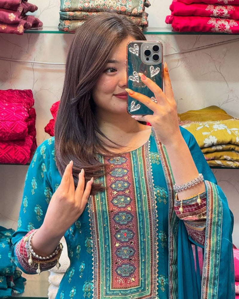 Rajasthani Chinon Anarkali Kurta Set for Women