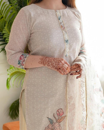 Women’s Lilan Floral Suit Set with Dupatta