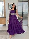 Wine Vichitra Silk Ethnic 3-Piece Suit Set