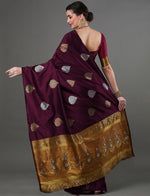Wine Jacquard Saree