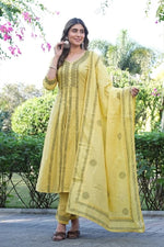Yellow Bloom Printed Cotton Suit Set