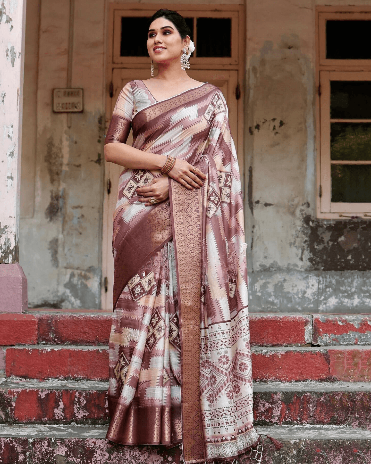 Adorable Multi Colored Jacquard Silk Saree - Ibis Fab