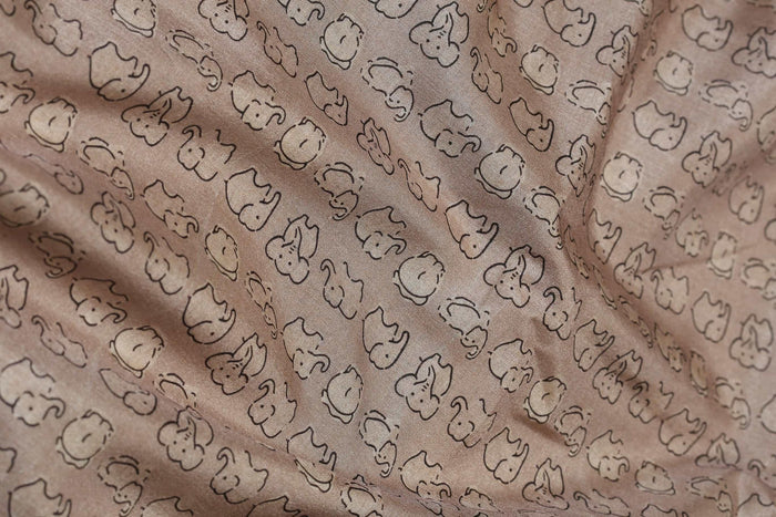 Alluring Beige Colored Cotton Linen Designer Printed Saree