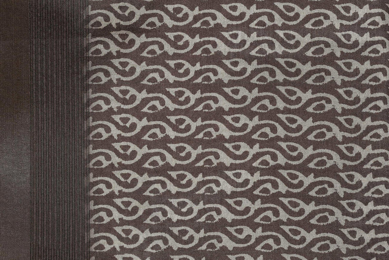 Alluring Beige Colored Cotton Linen Designer Printed Saree - Ibis Fab