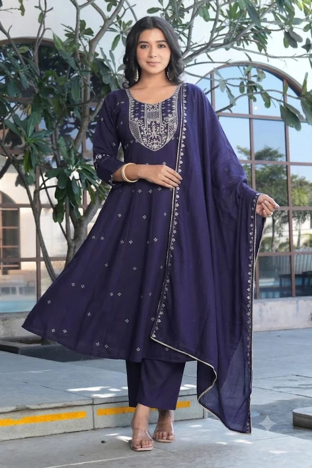 Midnight Grace Navy Blue Kurta Set