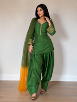 Green Embroidered Kurta Pant Set