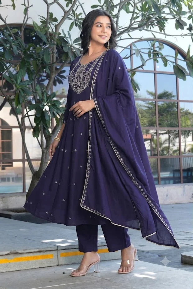 Midnight Grace Navy Blue Kurta Set