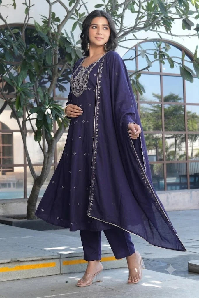Midnight Grace Navy Blue Kurta Set