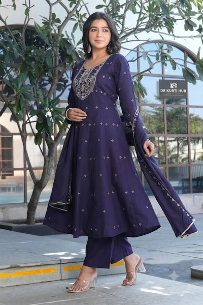 Midnight Grace Navy Blue Kurta Set