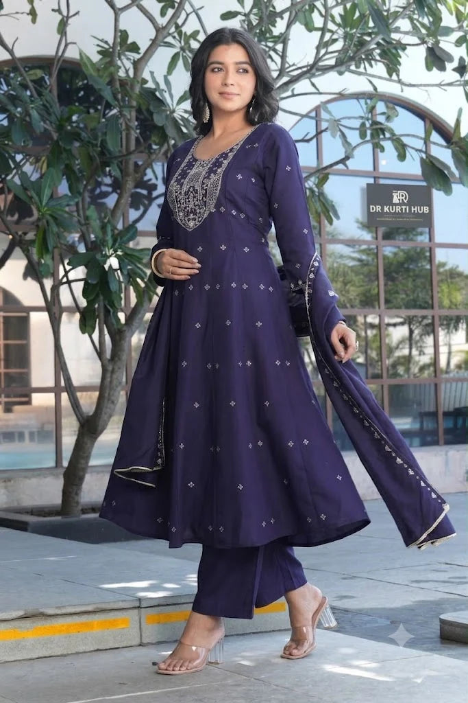 Midnight Grace Navy Blue Kurta Set