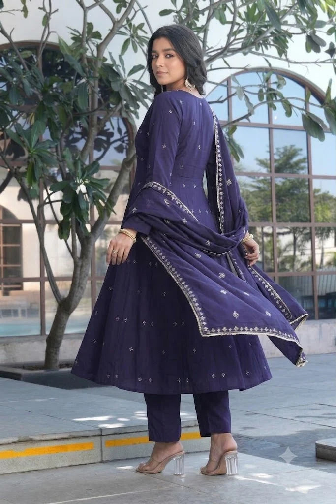 Midnight Grace Navy Blue Kurta Set