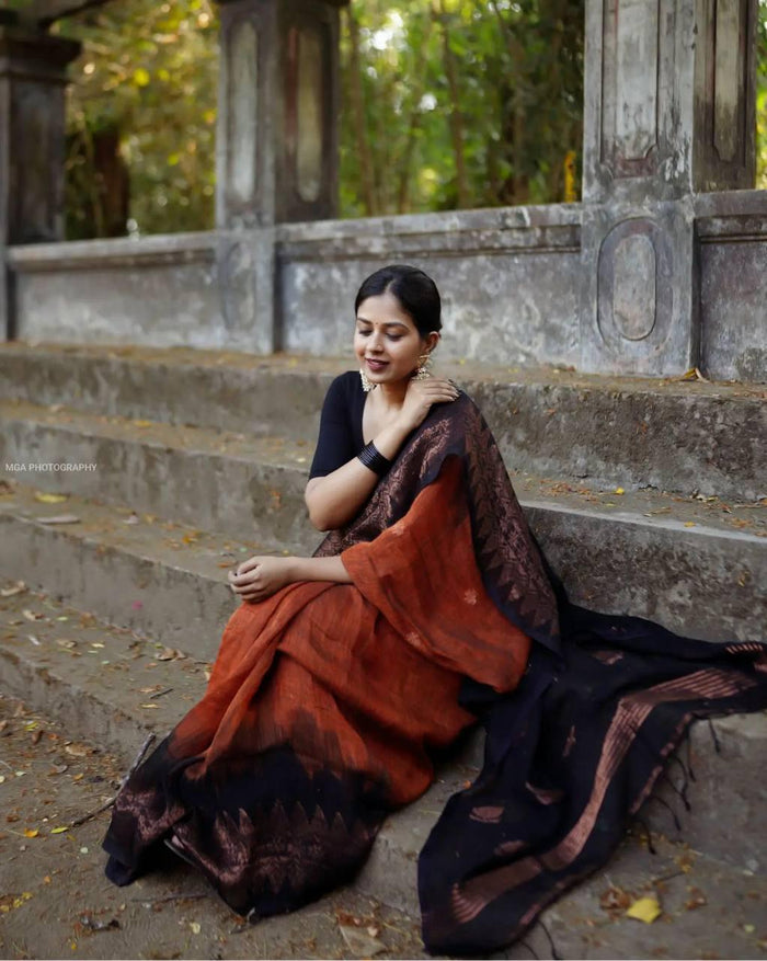 Banarasi Soft Silk Saree With Zari Weaving Work