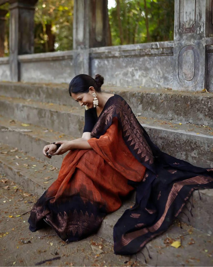 Banarasi Soft Silk Saree With Zari Weaving Work