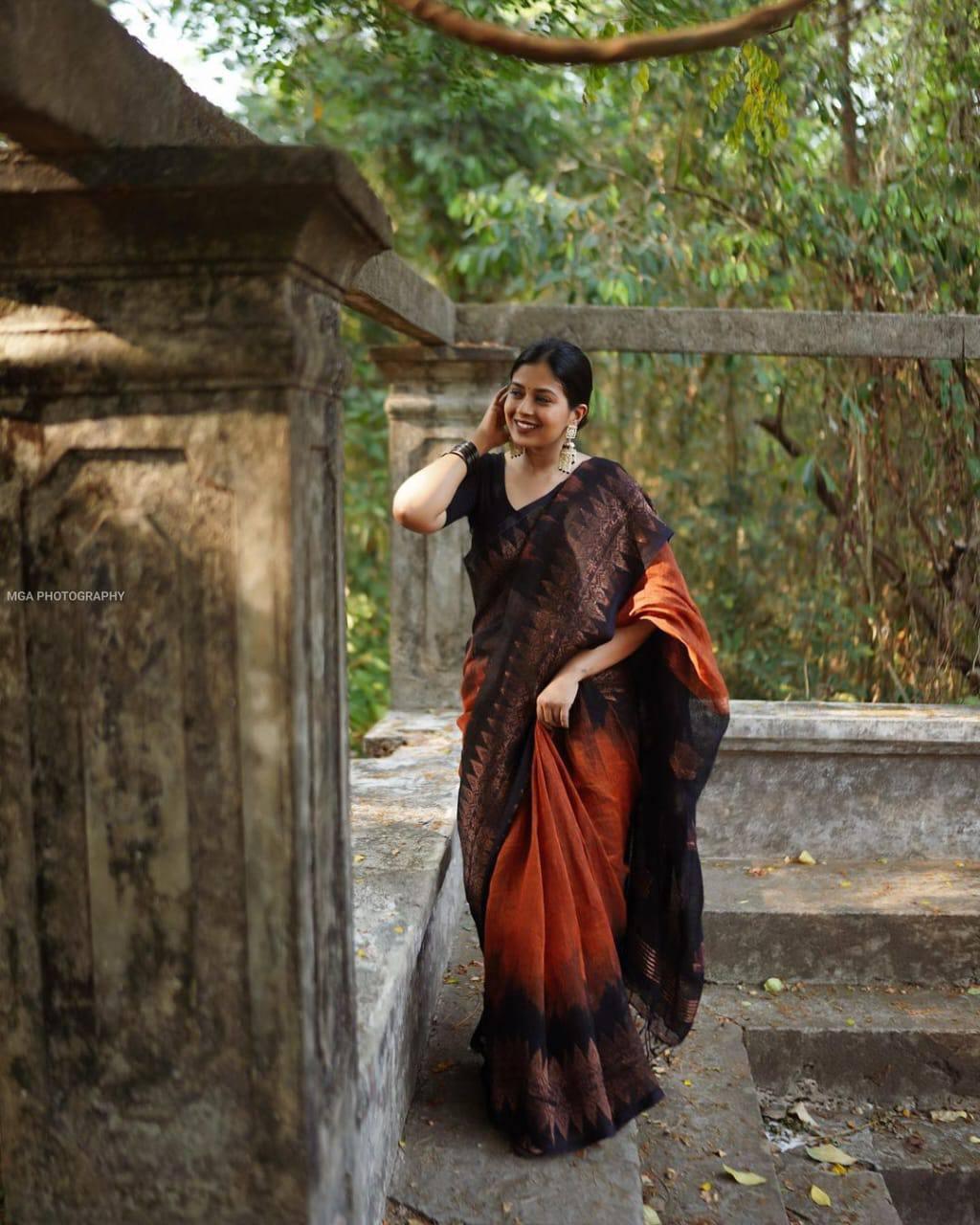 Banarasi Soft Silk Saree With Zari Weaving Work - Ibis Fab