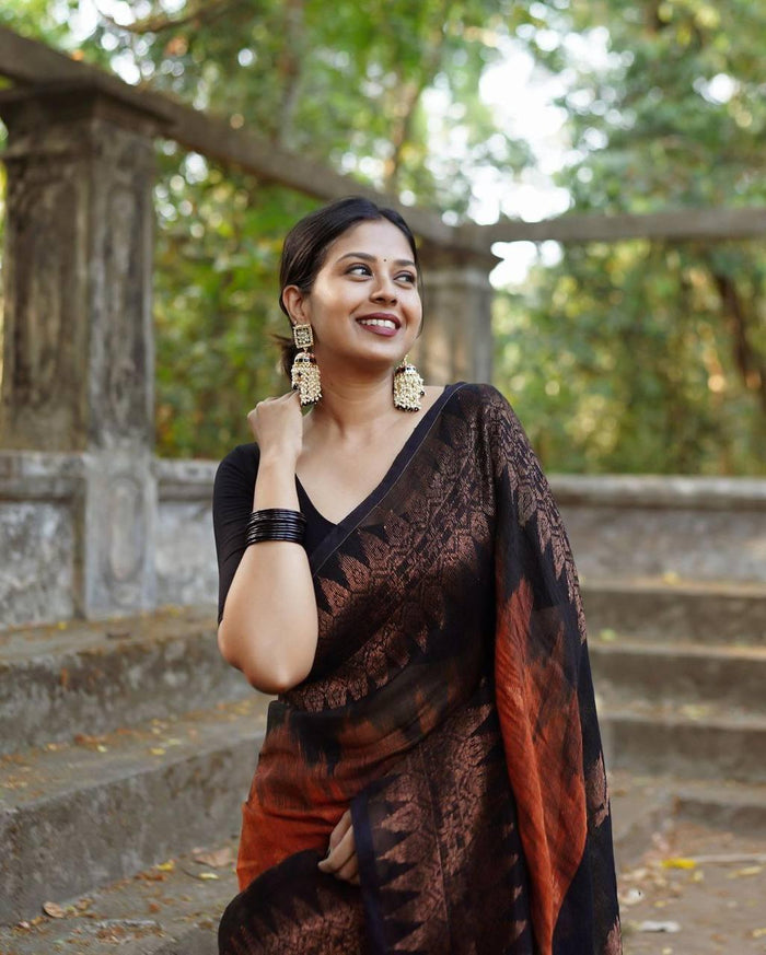Banarasi Soft Silk Saree With Zari Weaving Work