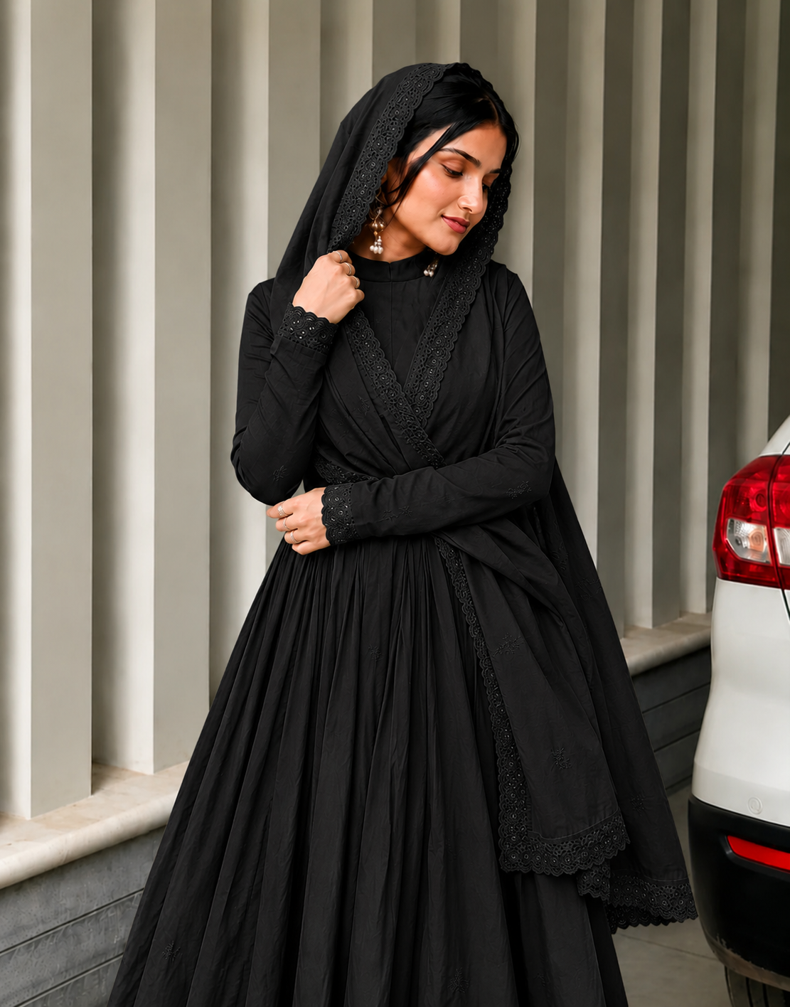 Black Anarkali Suit Set for Women