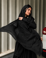 Elegant Black Cotton Anarkali Suit Set