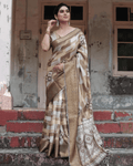 Blissful Multi Colored Jacquard Silk Saree