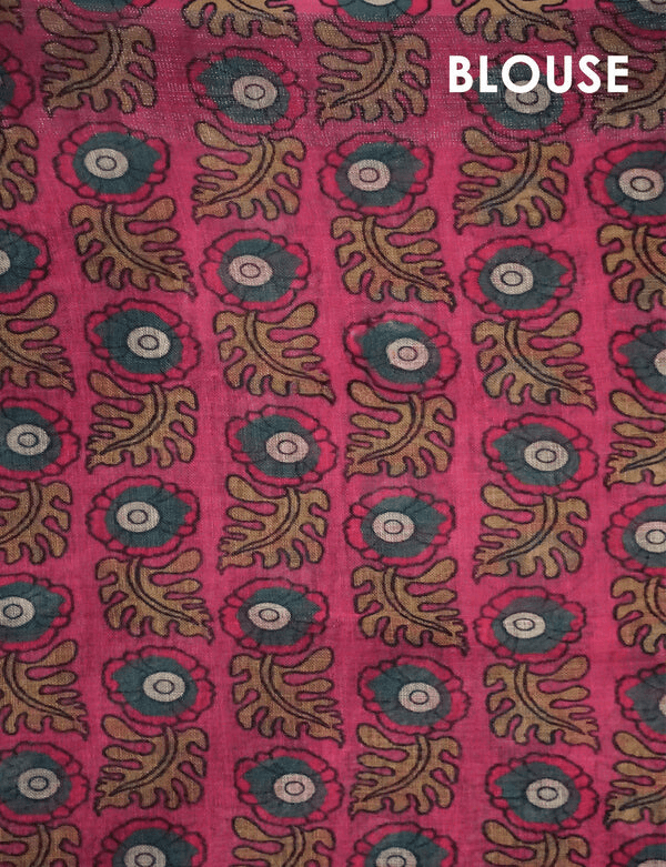Blissful Purple Colored Cotton Linen Designer Printed Saree