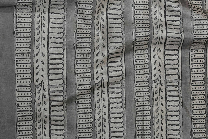Breathtaking Gray Colored Cotton Linen Designer Printed Saree