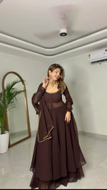 Hazel Georgette Anarkali Suit Set