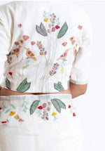 Daily Wear Digital Printed Linen Latest White Saree - Ibis Fab