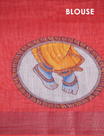 Delightful Off-White Colored Cotton Linen Designer Printed Saree - Ibis Fab