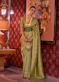 Demanding Pista Colored Printed Pure Soft Silk Saree