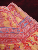 Desirable Baby Pink Colored Cotton Linen Designer Printed Saree - Ibis Fab