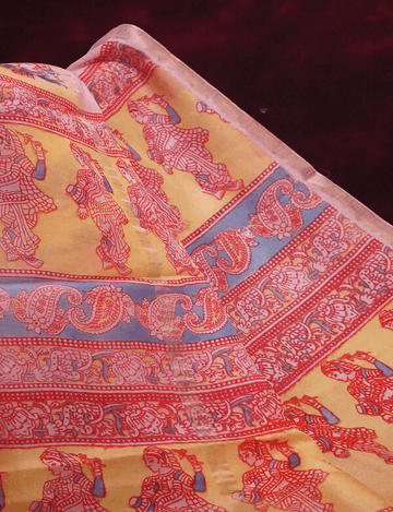 Desirable Baby Pink Colored Cotton Linen Designer Printed Saree