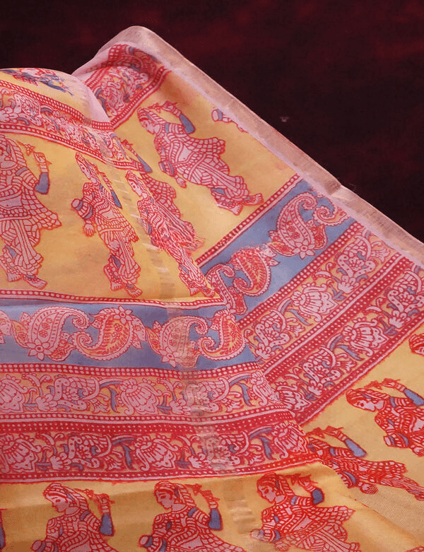 Desirable Baby Pink Colored Cotton Linen Designer Printed Saree - Ibis Fab