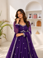 Neha Elegant Purple Festival Anarkali Suit Set