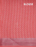 Elegant Peach Colored Cotton Linen Designer Printed Saree - Ibis Fab