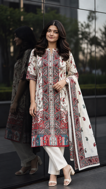 Premium Berry Silk Ready-Made Suit Set with Dupatta